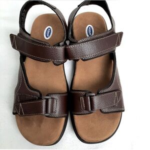 Dr Sholls Cool Fit Men’s Leather Penn Sandals NWOB